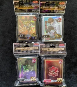 Complete 4 Set 25th Anniv. Quarter Century Red Black Yugi Kaiba Sleeve YuGiOh JP - Picture 1 of 9