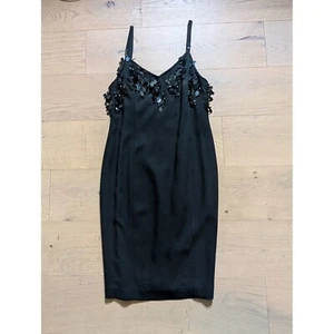 d'ore Della Roufogali schwarz Cocktailkleid Pailletten verziert Partykleid Gr.10 - Bild 1 von 10