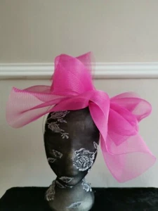 hot pink headband crinoline fascinator millinery hat wedding ascot - Picture 1 of 3