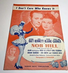 "I Don't Care Who Knows It (1944) "Nob Hill" Harold Adamson #4987* De colección - Imagen 1 de 2