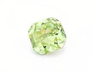 Green Diamond - 0.91ct Natural Loose Fancy Intense Yellowish Green GIA Cushion - Picture 1 of 5
