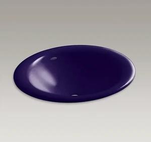 Unused Kohler K-2804-30 Cast Iron Cobalt Blue Bell Vessel Lavatory Bathroom Sink - Picture 1 of 7