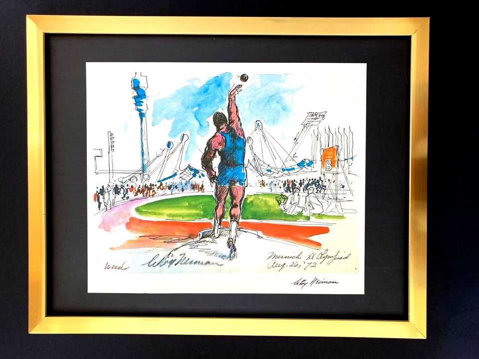 LEROY NEIMAN + Juegos Olímpicos 1972 DE COLECCIÓN IMPRESIÓN FIRMADA ENMARCADA + MUNICH + Foto 1 de 3