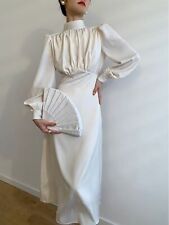 Evening Women Midi Dress Spring French Long Sleeve Slim Solid Mock Neck Clothing