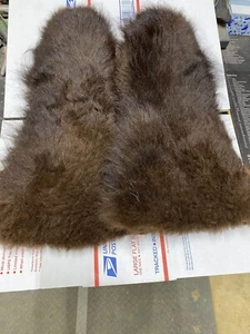 Büffelfellhandschuhe mit Lederhandflächen und Fransen hergestellt in den USA XL Unisex Bison - Bild 1 von 9