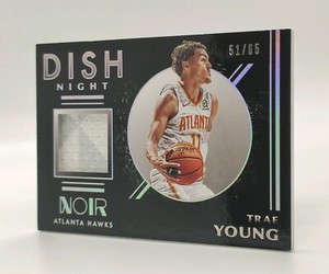 2019-20 Noir 🏀 Trae Young 🏀 Night Game Used Jersey Relic /65 Atlanta Hawks 🐓