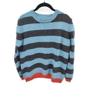 Mini Boden kid's blue and gray stripe wool blend sweater in size 11-12Y - Picture 1 of 4