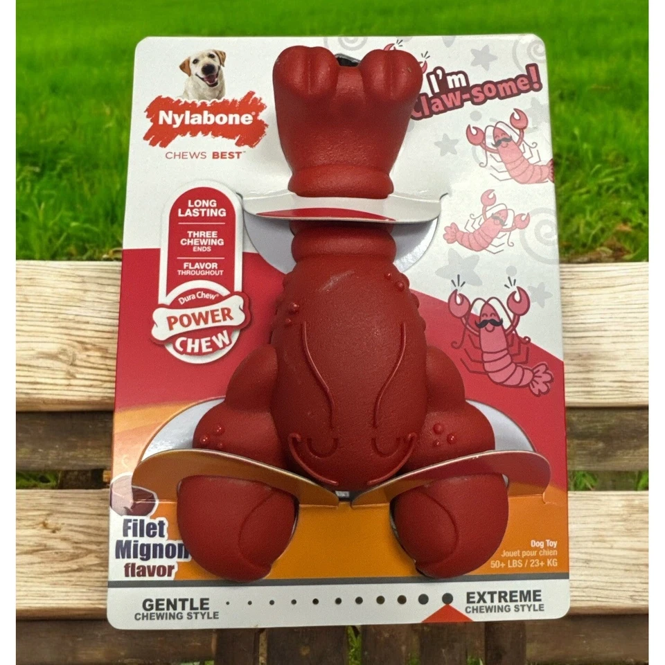 Juguete Power Chew Langosta Perro Filet Mignon 1 Unidad (XL - 50+ Lbs) Por Nylabone Foto 1 de 3