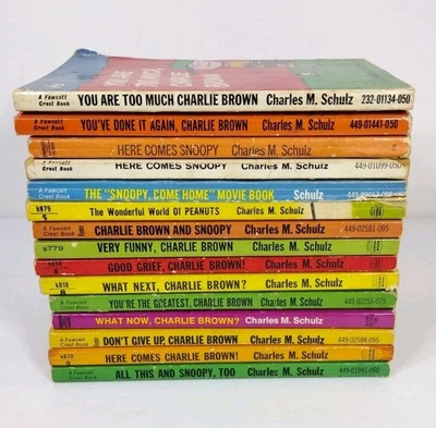 Fawcett Peanuts Чарли Браун Книги Лот из 15 60-х 50-х Шульц Снупи - Изображение 1 из 4