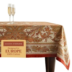 Tovaglia Tavolo Rettangolare 100% Cotone 70x140 Pollici Tovaglia Riutilizzabile D... - Foto 1 di 9