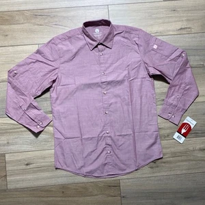 Chef Works Mens Chambray Long Sleeve Button Up Shirt Size M Dusty Rose - Picture 1 of 12