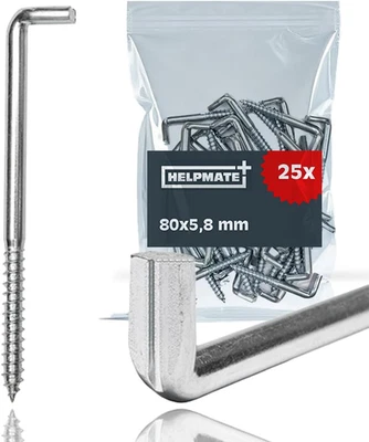 - Ganci a Vite Diritti Con Cava 80X5,8X38X18 Mm - Acciaio Zincato - 25 Pezzi - G - Immagine 1 di 4