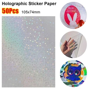 50Pcs 3 Inch 105x74mm Cold Lamination Film Sand Stars Overlay Film Art Supplies - Picture 1 of 12