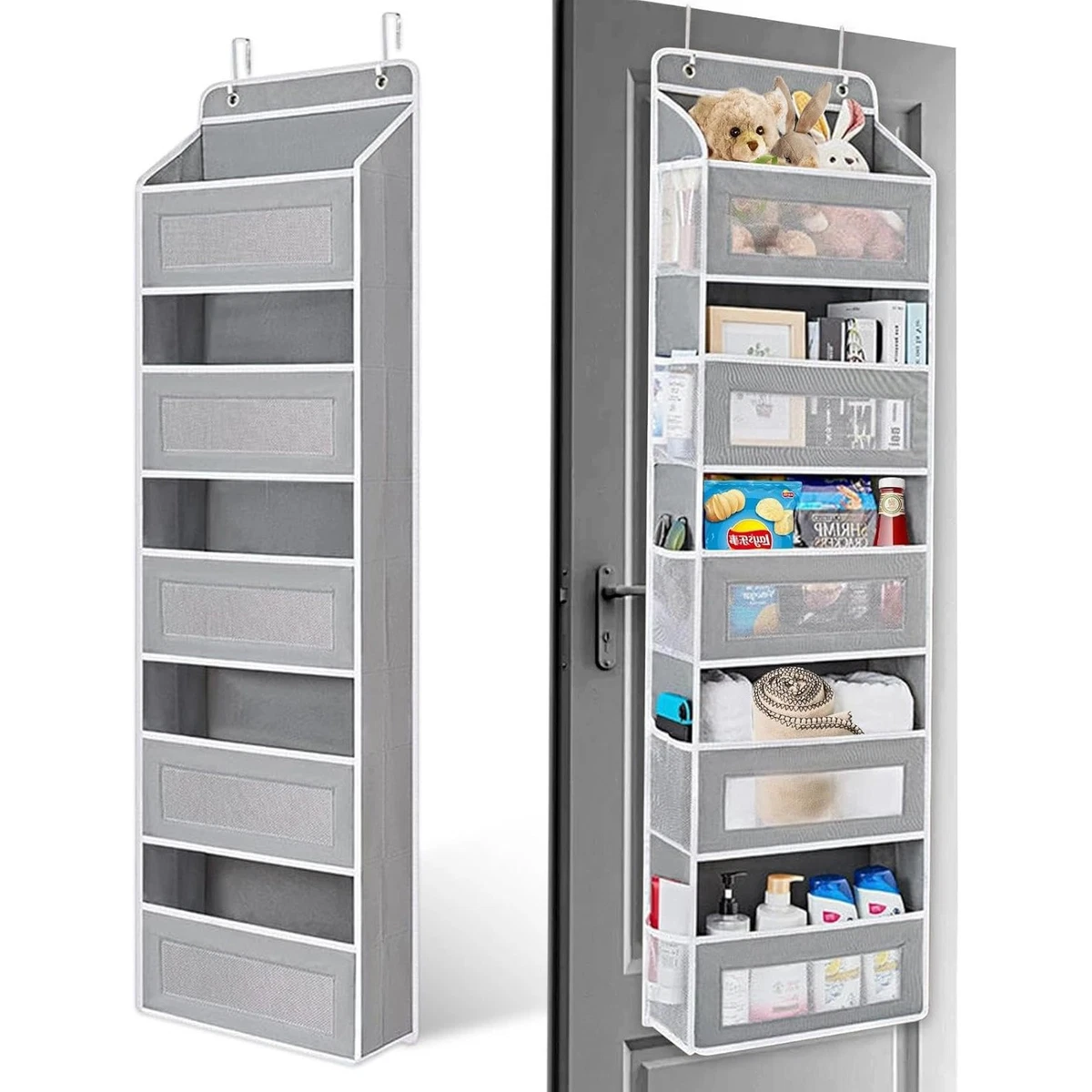2 Stück Große Wand-Organizer-Taschen – Mit 4 Haken, 3 Taschen, Wasserdicht Für Bad, Küche & Büro