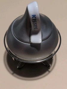 Hershey's Kisses Silver Ceramic Candy Dish / Fondue Dish With Heating Stand-Lid - Picture 1 of 3