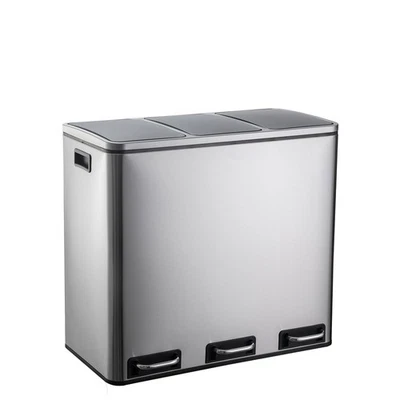 Mülltrennsystem Mülleimer 3-Fach 54 Liter Mülltrennung Treteimer hjh OFFICE - Bild 1 von 4