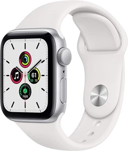 Apple Watch SE (GPS, 40mm) - Silver Aluminum Case with White Sport Band - Photo 1 sur 7