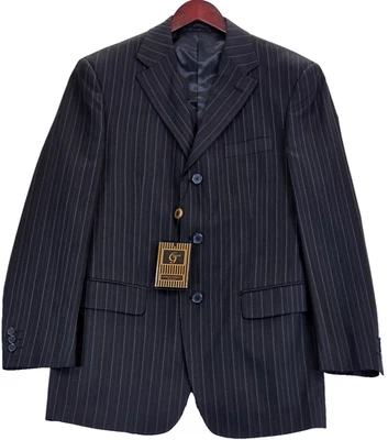 Traje Giorgio Fiorelli Super 150s Nuevo con Etiquetas Rayas 3 Botones 38R Blazer y Pantalones 38/32 Foto 1 de 4