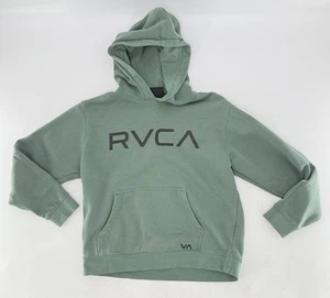 RVCA Boys Hoodie Green Sweatshirt Long Sleeve Graphic Pockets Sz XL Boy’s Fit - Picture 1 of 6