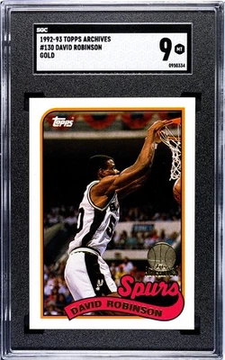 1992-93 Topps Archives Gold #130 DAVID ROBINSON - SGC 9 - San Antonio Spurs - Image 1 of 2