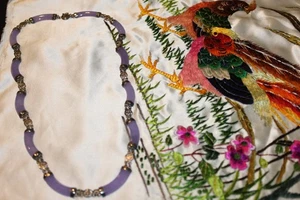 Lavendel Jade segmentierte Halskette 18" lang - Bild 1 von 9