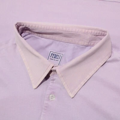 Fedeli NWD Short Sleeve Polo Shirt 54 (~ XL US) Purple Superlight Cotton Jersey - Image 1 of 4