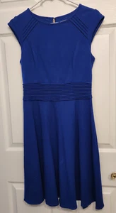 Eliza J A-Line Dress Navy-blue Cap Sleeve Lined Party Cocktail Career (8) gold - Bild 1 von 8