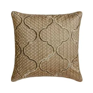 Dekorative Kissenhülle beige 16""x16"", Bettdekor Seide geometrisch - koronal - Bild 1 von 3