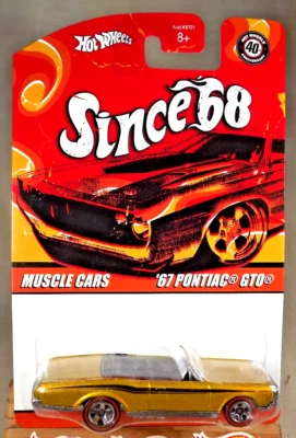 2007 Hot Wheels Since 68-Muscle Cars 8/10 '67 PONTIAC GTO Gold com Red Line 5 Sp - Imagem 1 de 4