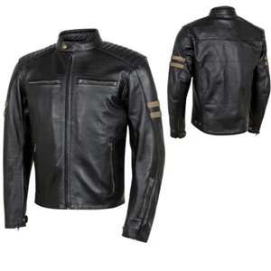 GIACCA PELLE MOTO VINTAGE MOORE LEGEND NERO XXL INTERNO REMOVIBILE PROTEZIONI - Foto 1 di 3