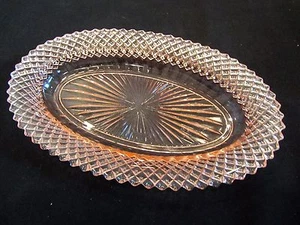 Vintage Hocking Miss America Pink Oval Celery Tray Minty - Picture 1 of 5