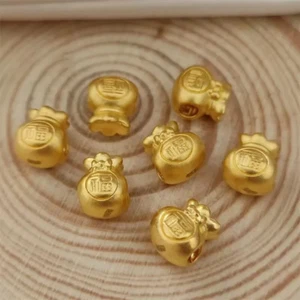 1 Stck. Reines 999 24K Gelbgold Damen 3D Glück Fu Beutel Anhänger 0,1-0,2g - Bild 1 von 6