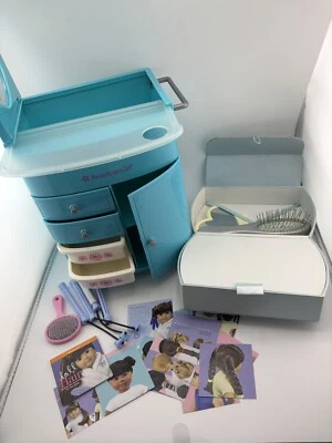 Estuche de Maquillaje para Cabello American Girl Mia Cepillo Acceso para Cabello y Salón Azul Caddy Retirado Foto 1 de 4