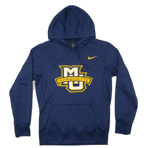 Nike Marquette Golden Eagles Hoodie Dri Fit Blue Pullover Small NCAA University Cover