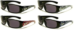 LOCS Paisley Bandana Print Square Sunglasses Retro Wrap Around Sport Chopper NEW - Picture 1 of 5