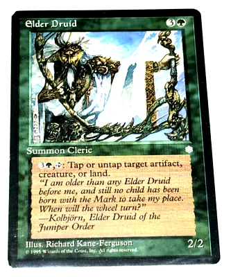 Magic The Gathering MTG Elder Druid Summon Cleric Authentic 1995 MEGA RARE Card - Image 1 of 2