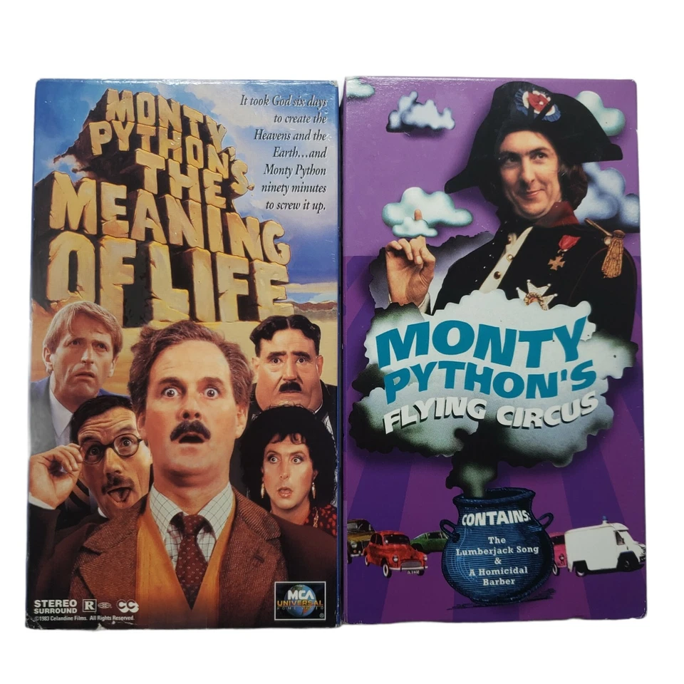 Monty Python's Flying Circus Lumberjack Song & The Meaning of Live VHS Lot of 2  - Image 1 of 4