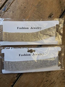 Pretty Blingy Chokers X 2 Gold Colour & Silver Colour - Picture 1 of 3