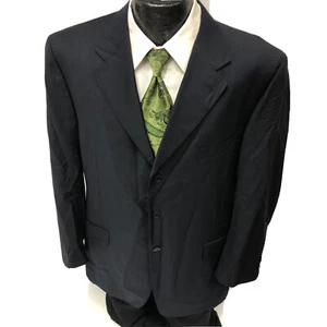 Canali Proposta Men's Navy BLUE Sport Coat GRID Check Jacket Wool Blazer 44 R - Picture 1 of 8