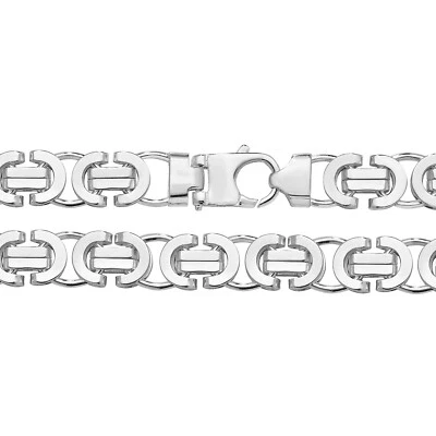 Argento Sterling Bizantina Bracciale Britannico Fatto 925 Marcato 20.3cm Peso - Immagine 1 di 3
