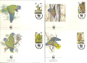 Saint Lucia 1987 ☀ WWF Fauna / Parots set ☀ 4x FDC - Picture 1 of 1