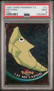 PSA 9 1999 Topps Pokemon TV Animation Series 1 Foil #11 Metapod Pop9 - Picture 1 of 2