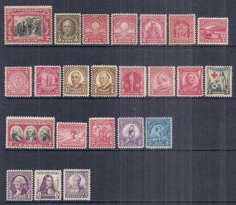 1929 1930 1931 1932 US Commem. W/Definitive Year Set - value priced MNH/MH F-XF Cover