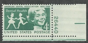 US. 1135. 4c. Children, Dental Health Issue. Single w/Pl#. MNH. 1959 - Picture 1 of 1