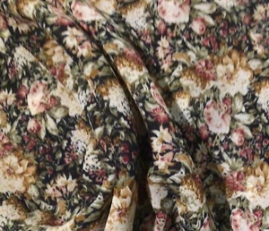 Vintage Shason Mauve Floral Georgette Fabric 1.25 yard - Picture 1 of 2