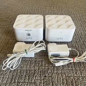 Orbi  RBS10 Wifi Mesh Router System with 1 RBR10 Extender Satellite Tested Works - Afbeelding 1 van 9
