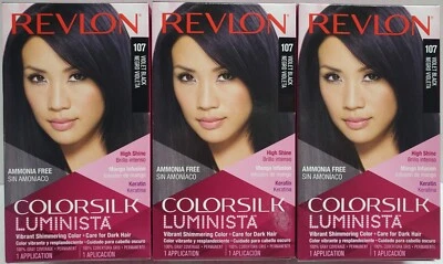Color de cabello Revlon Colorsilk Luminista #107 negro violeta (lote de 3) Foto 1 de 2