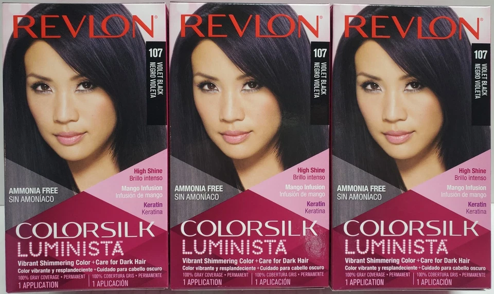 Revlon Colorsilk Luminista Vibrant Color for Dark Hair Violet Black (107) 2 FL Oz