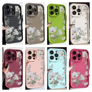 Coque silicone ShockProof Flowers pour iPhone 17 16 15 14 13 Pro Max 12 11 Cover - Picture 1 of 21