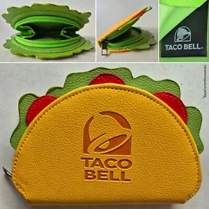 RARE Taco Bell Promo 6" Taco-Shaped Zip Clutch Purse. Taco Shell Lettuce Tomato - Picture 1 of 21